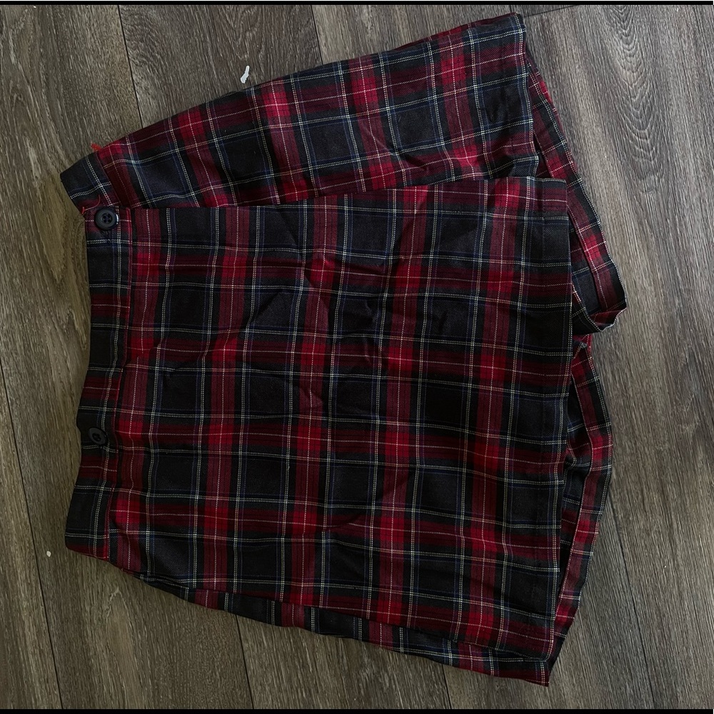 Plaid Mini School Skirt